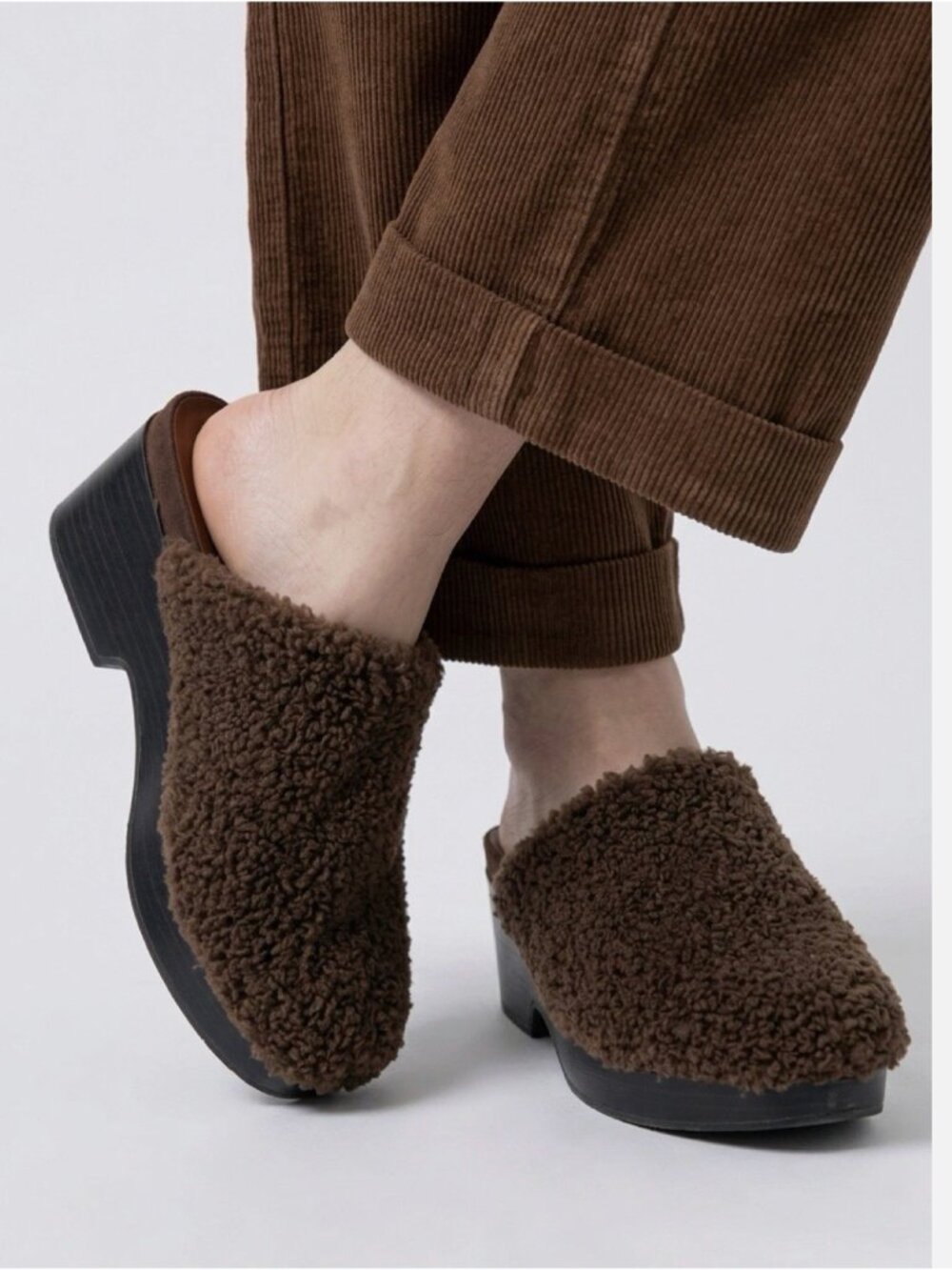 NEW AEROSOLES® Chata Clog In Color: Fango Faux Shearling